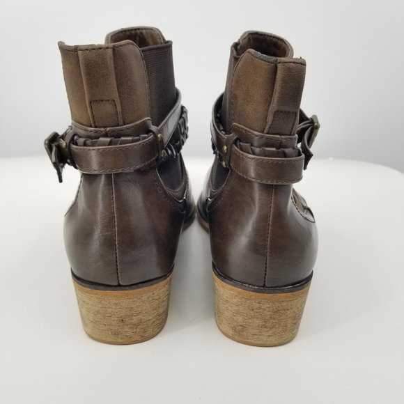 Maurices Breana Brown Faux Leather Women's Strappy Ankle Booties 7.5 - Picture 4 of 11